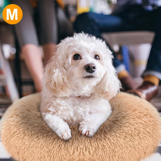Purrfect Pet Kingdom Donut Dog Bed for Small Dogs - Cozy Plush Purrfect Pet Kingdom
