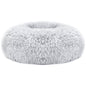 Purrfect Pet Kingdom Donut Dog Bed for Small Dogs - Cozy Plush M Gray Purrfect Pet Kingdom