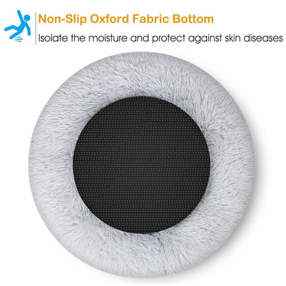 Purrfect Pet Kingdom Donut Dog Bed for Small Dogs - Cozy Plush Purrfect Pet Kingdom