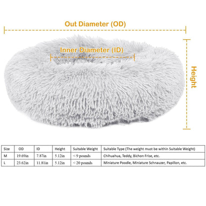 Purrfect Pet Kingdom Donut Dog Bed for Small Dogs - Cozy Plush Purrfect Pet Kingdom