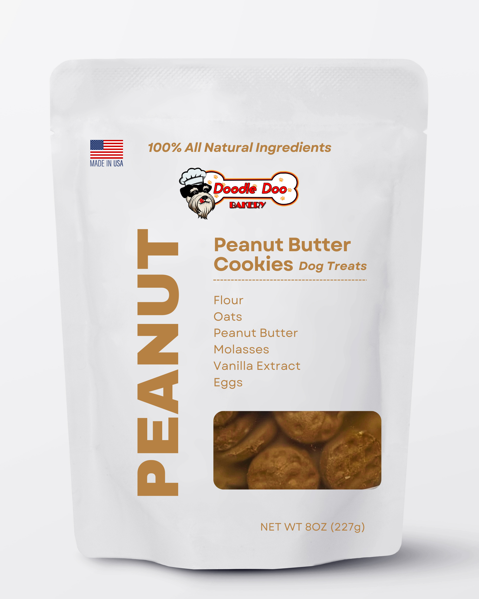Homemade Dog Treats - 🥜 Peanut Butter Cookies Treat 1/2lb at Purrfect Pet Kingdom
