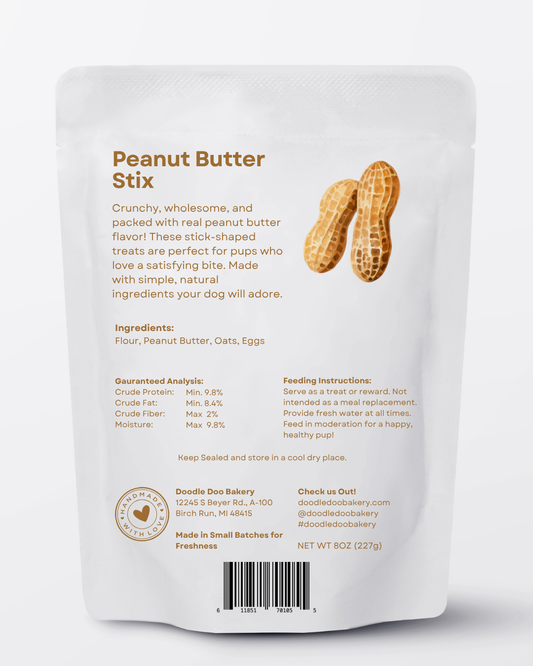 🥜 Homemade Dog Treats - Peanut Butter Stix Treat 1/2lb