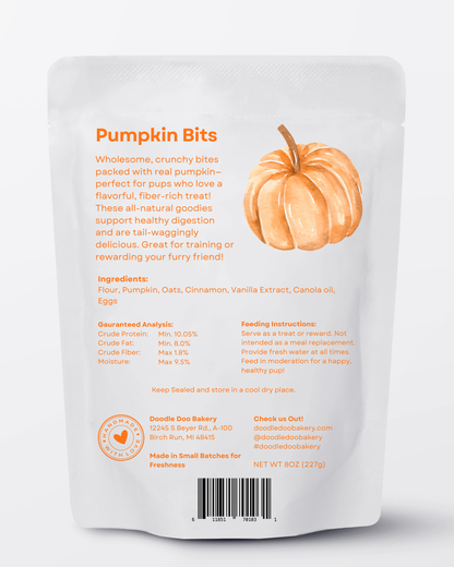 Homemade Dog Treats - 🎃 Pumpkin Bits Dog Biscuits 1/2lb at Purrfect Pet Kingdom