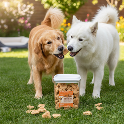 Much Loved Dog Peanut Butter Training Reward Treats - ECO Set (Filled Fresh Keeper +1 Refill)