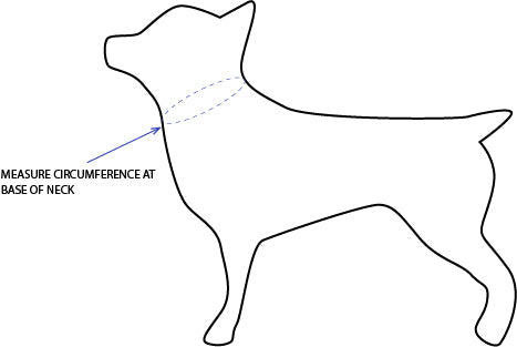 Measuring guide illustration for double-sided cat bandana accessory showcasing neck circumference measurement