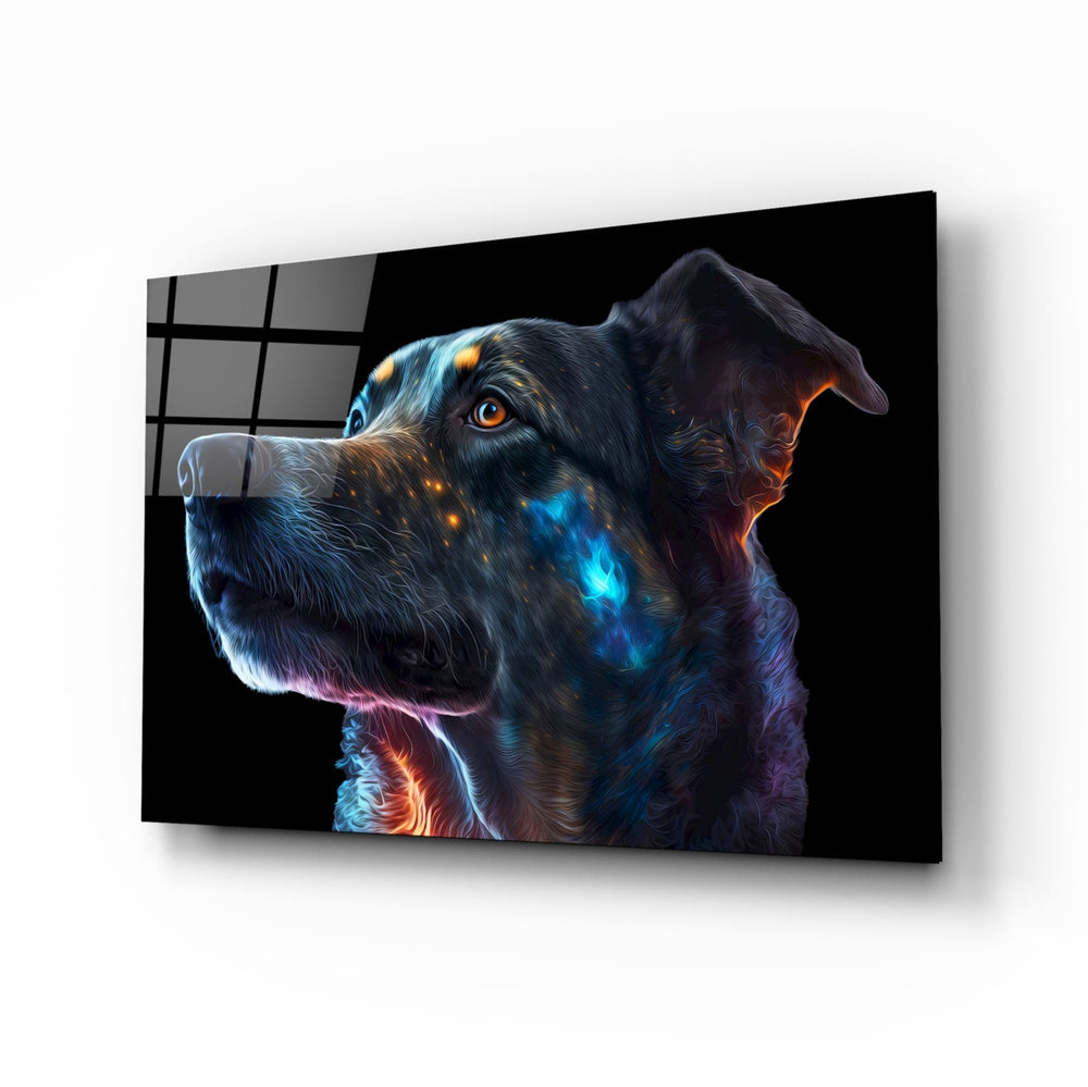 Space Dog Glass Wall Art  || Designer Collection