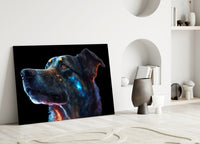 Space Dog Glass Wall Art  || Designer Collection