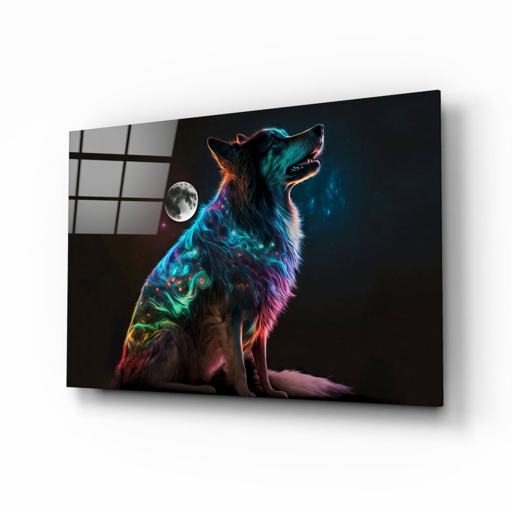 Space Dog Glass Wall Art  || Designer Collection