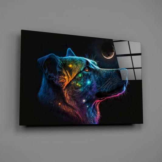 Space Dog Glass Wall Art  || Designer Collection