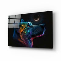Space Dog Glass Wall Art  || Designer Collection