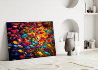 Fish World Glass Wall Art || Designer Collection