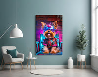 Hip Dog Glass Wall Art || Designer Collection