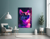 Dog with Glasses Glass Wall Art || Designer Collection