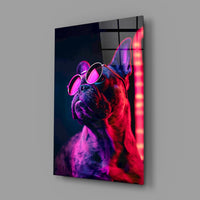 Dog with Glasses Glass Wall Art || Designer Collection
