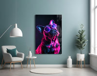 Dog with Glasses Glass Wall Art || Designer Collection