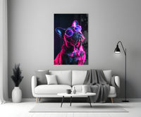 Dog with Glasses Glass Wall Art || Designer Collection