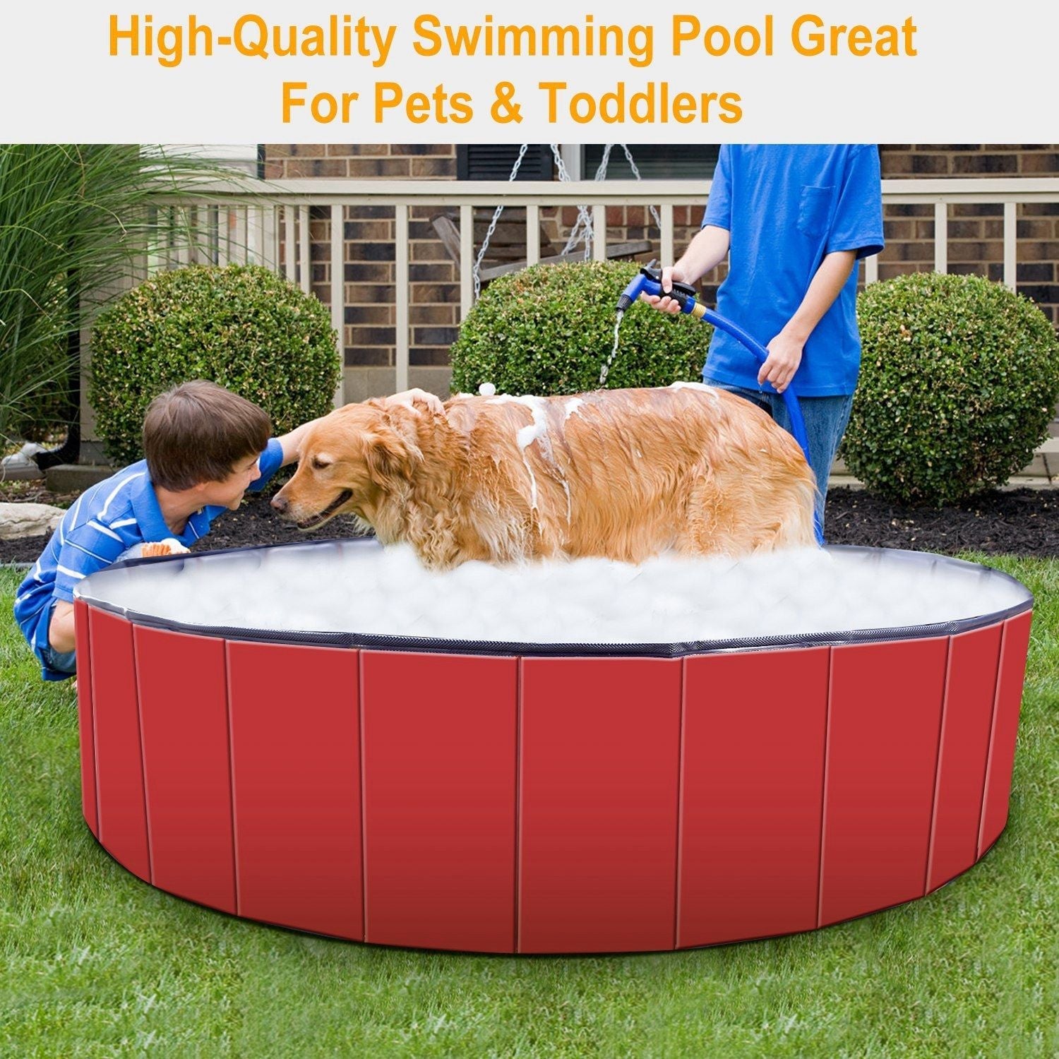 Foldable Pet Swimming Pool PVC Kiddie Baby Dog Swim Pool Bathing Tub Playmat Kids Pools - Pet Pool - Berry Charmz