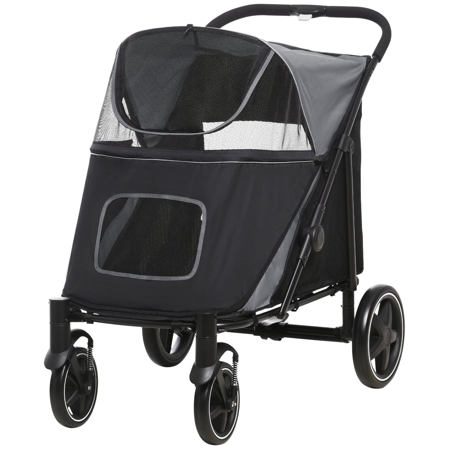 PawHut Pet Stroller Dog Cat Carriage One Click Fold with