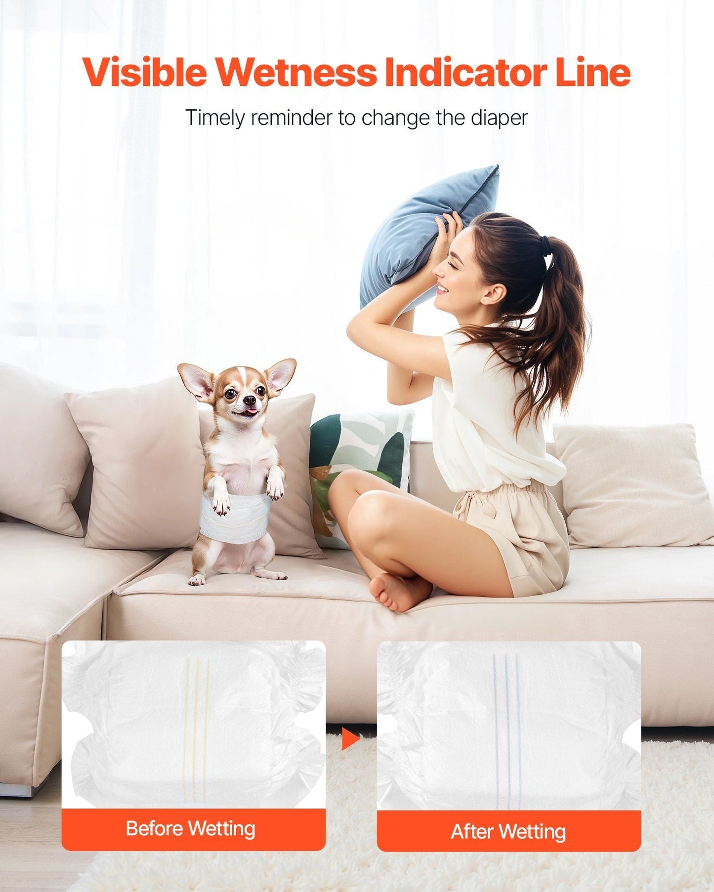 Disposable Male Dog Diapers Super Absorbent Male Dog Wrap XS Size 96 Count - Pee Mats - Berry Charmz