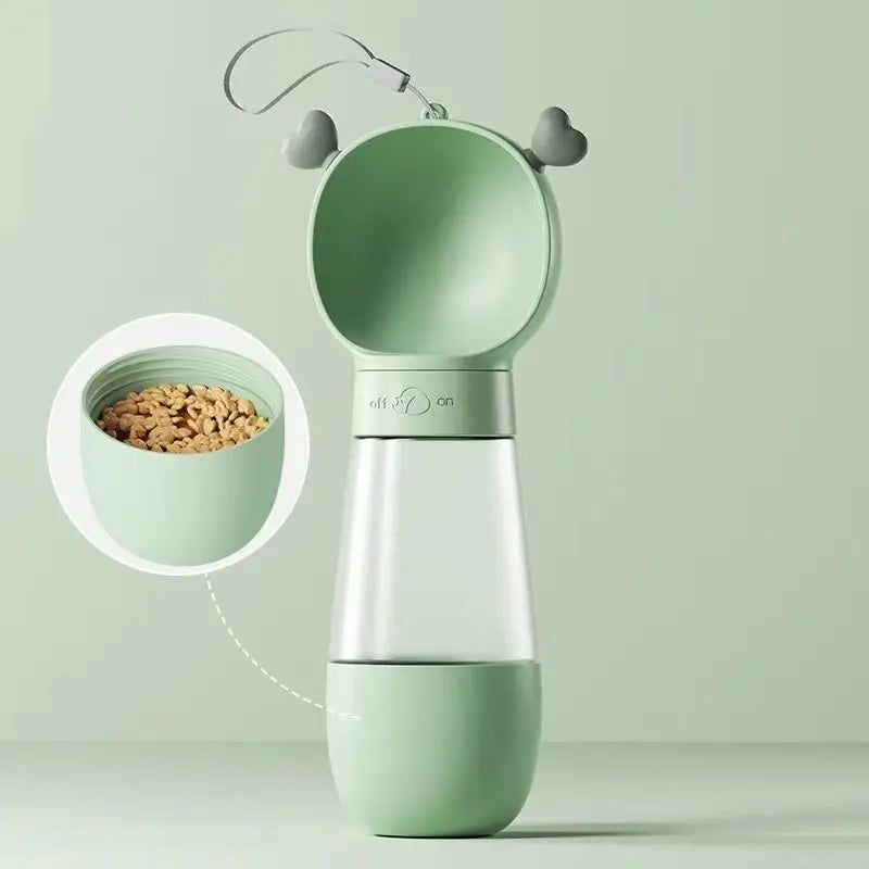 Purrfect Pet Kingdom Portable Pet Water Bottle with Food Holder Purrfect Pet Kingdom
