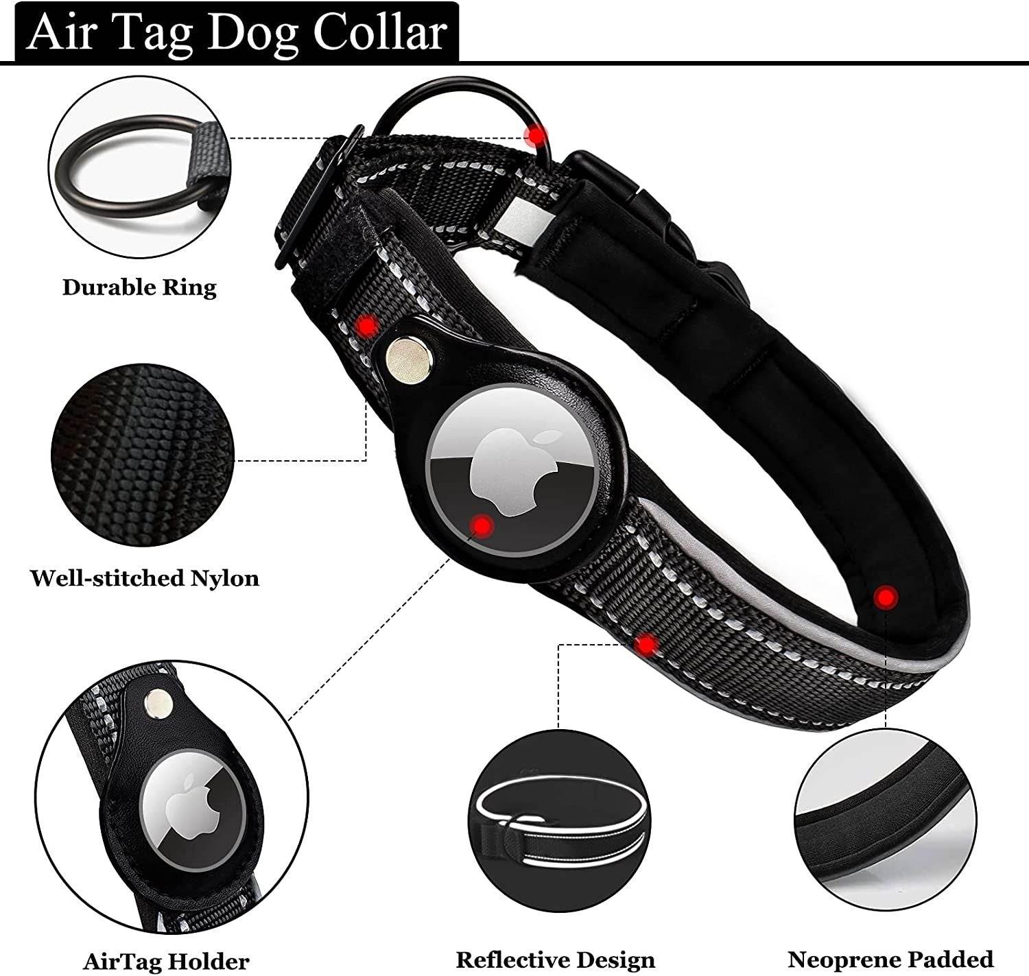 Purrfect Pet Kingdom Secure Apple AirTag Pet Collar Purrfect Pet Kingdom