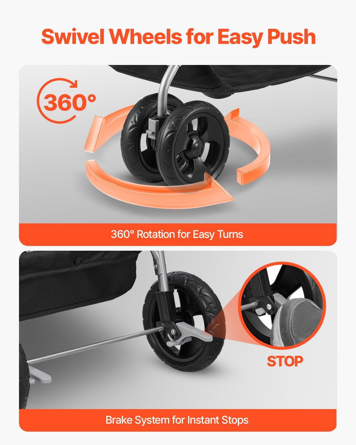 Pet Stroller -  35 lbs Weight Capacity, Foldable Dog Stroller