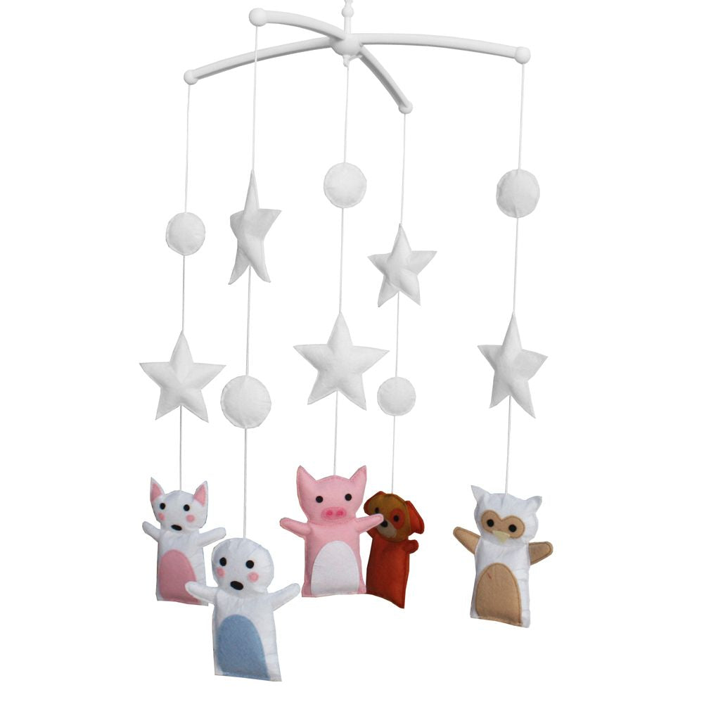 Handmade Cute Pig Dog Baby Crib Mobile Baby Musical Mobile Kids Room Nursery Decor - Berry Charmz - Default - D0101H2L3TY - Default