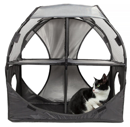 Purrfect Pet Kingdom Collapsible Cat House with Tunnel Purrfect Pet Kingdom