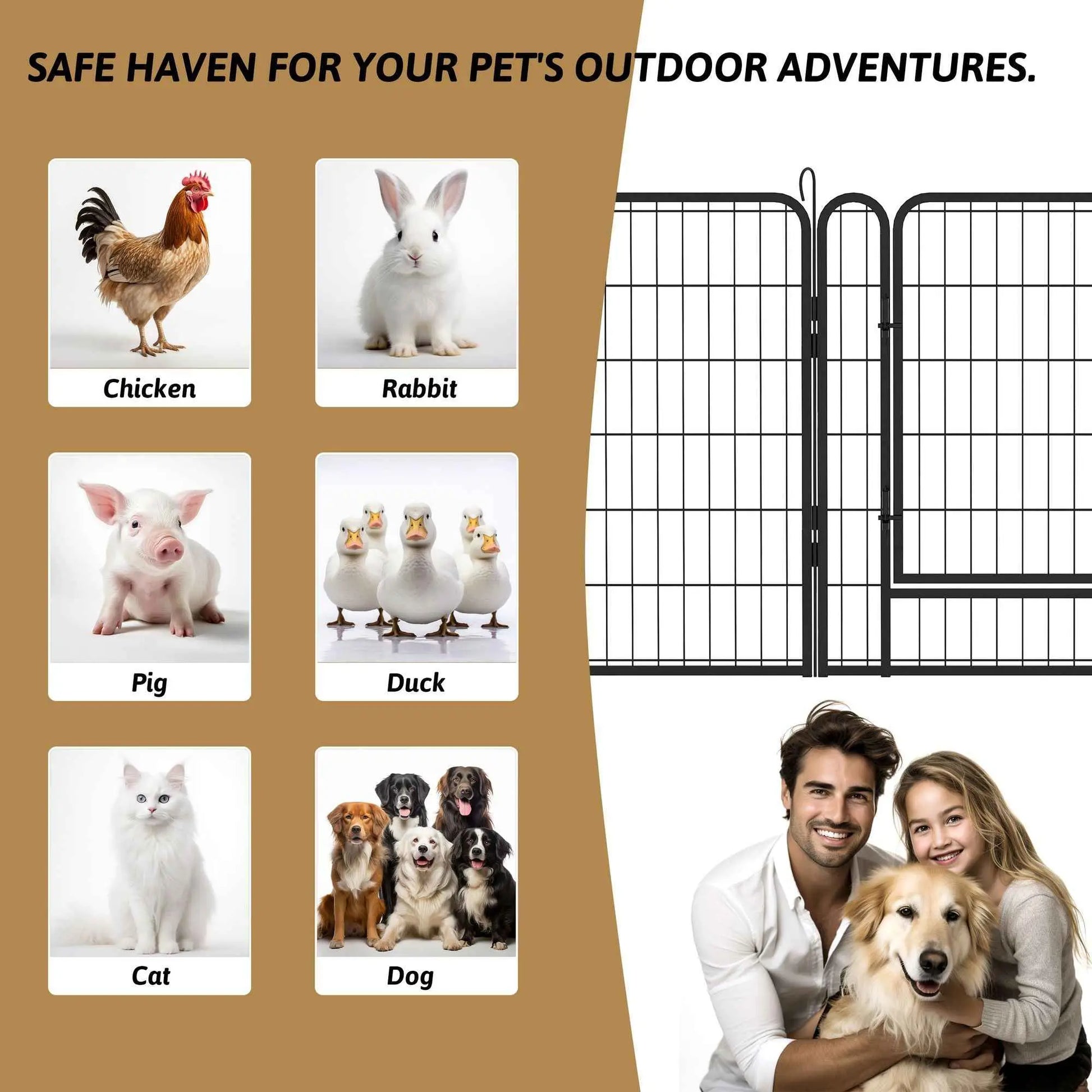 Purrfect Pet Kingdom Heavy Duty Dog Playpen Fence for Indoor and Outdoor Use Purrfect Pet Kingdom