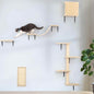 Purrfect Pet Kingdom Cat Wall Shelves Set – Elevated Perches & Scratching Posts Beige Purrfect Pet Kingdom