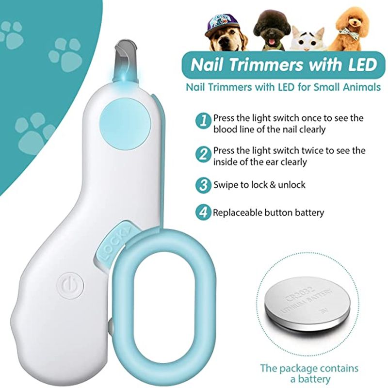 Pet Dog Cat Nail Clippers; Dog Nail Trimmers With LED Lights; Professional Beauty Care Tools - Clippers - Berry Charmz
