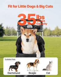 Pet Stroller 35 lbs Foldable 4 Wheels with Carrier