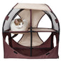 Purrfect Pet Kingdom Collapsible Cat House with Tunnel Khaki, Brown Purrfect Pet Kingdom