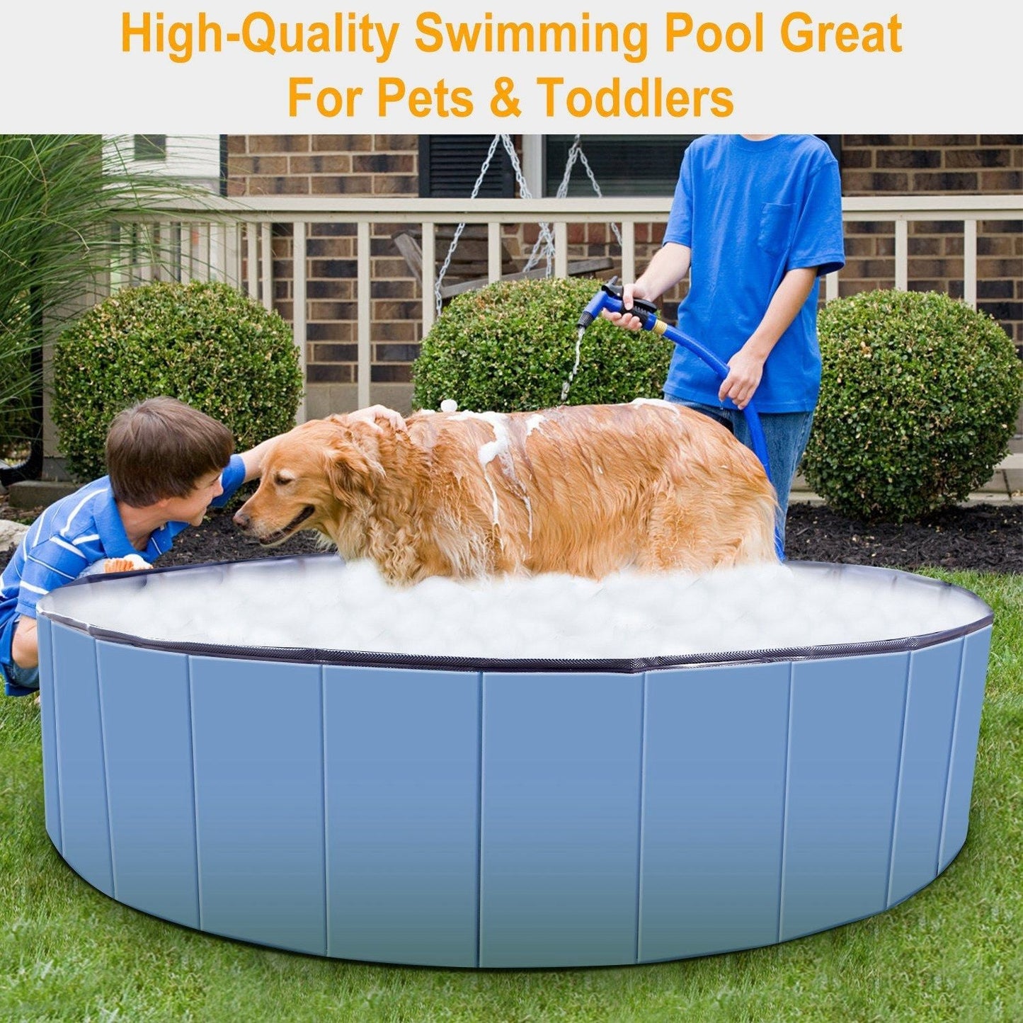 Foldable Pet Swimming Pool PVC Kiddie Baby Dog Swim Pool Bathing Tub Playmat Kids Pools - Pet Pool - Berry Charmz