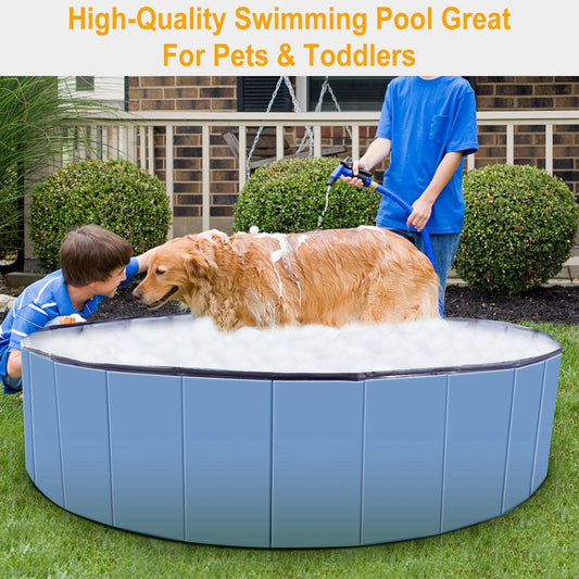 Foldable Pet Swimming Pool PVC Kiddie Baby Dog Swim Pool Bathing Tub Playmat Kids Pools - Pet Pool - Berry Charmz