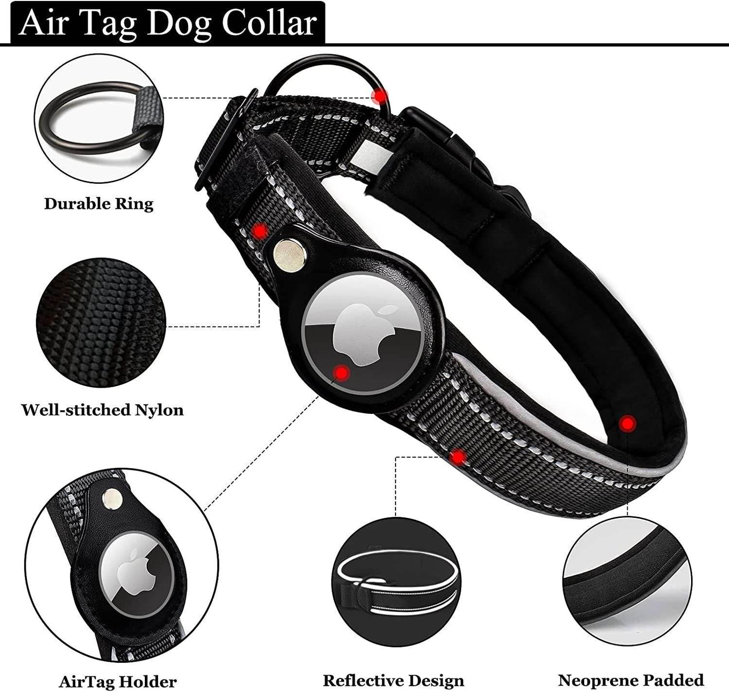 Purrfect Pet Kingdom Secure Apple AirTag Pet Collar Purrfect Pet Kingdom