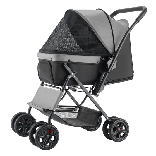 Pet Stroller Foldable 4 Wheels Travel Dog Stroller
