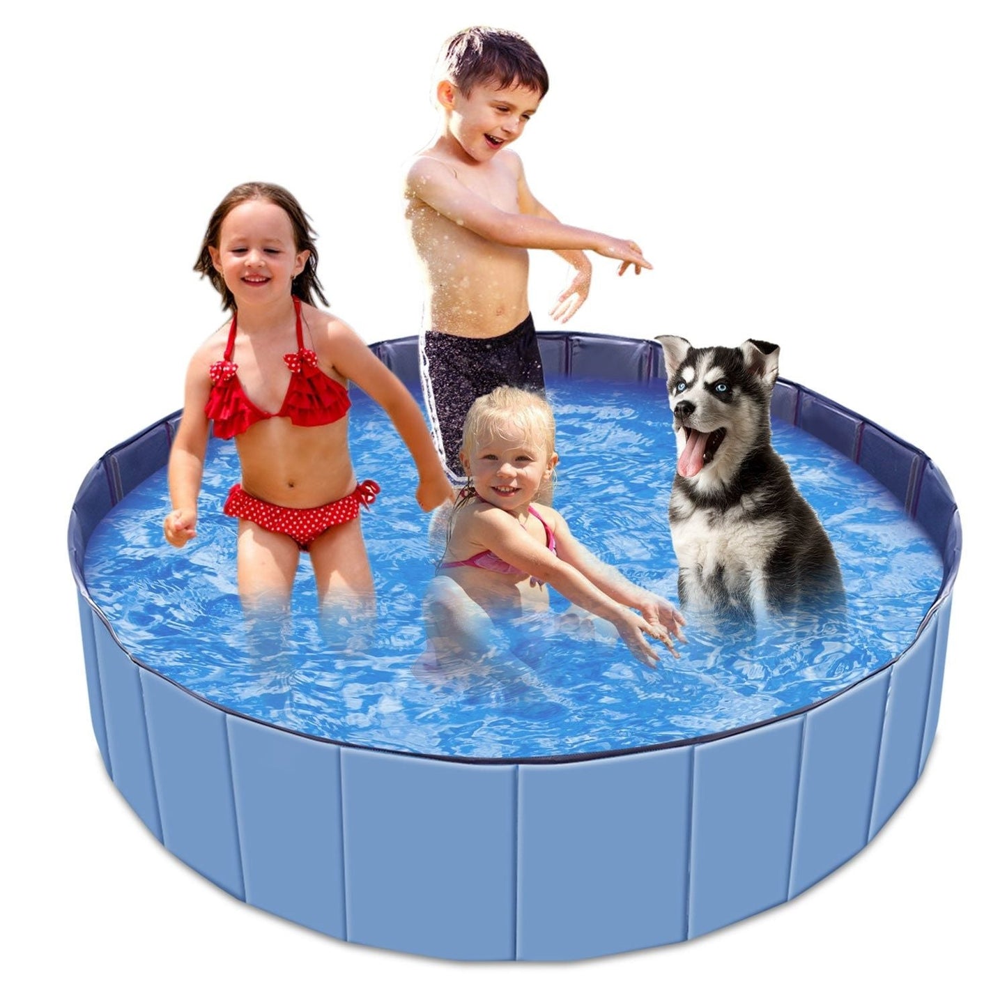 Foldable Pet Swimming Pool PVC Kiddie Baby Dog Swim Pool Bathing Tub Playmat Kids Pools - Pet Pool - Berry Charmz