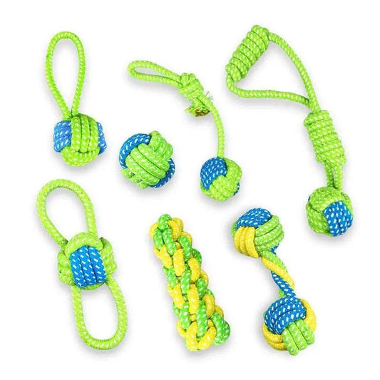 Tug & Chew Rope Set – 7 Durable Toys for Fun & Dental Care Purrfect Pet Kingdom 