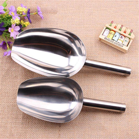 Multipurpose Stainless Steel Ice Scoop Set - Small and Large Scoopers for Ice, Candy, Flour, Ice Cream, Coffee Beans, and Rice Purrfect Pet Kingdom 