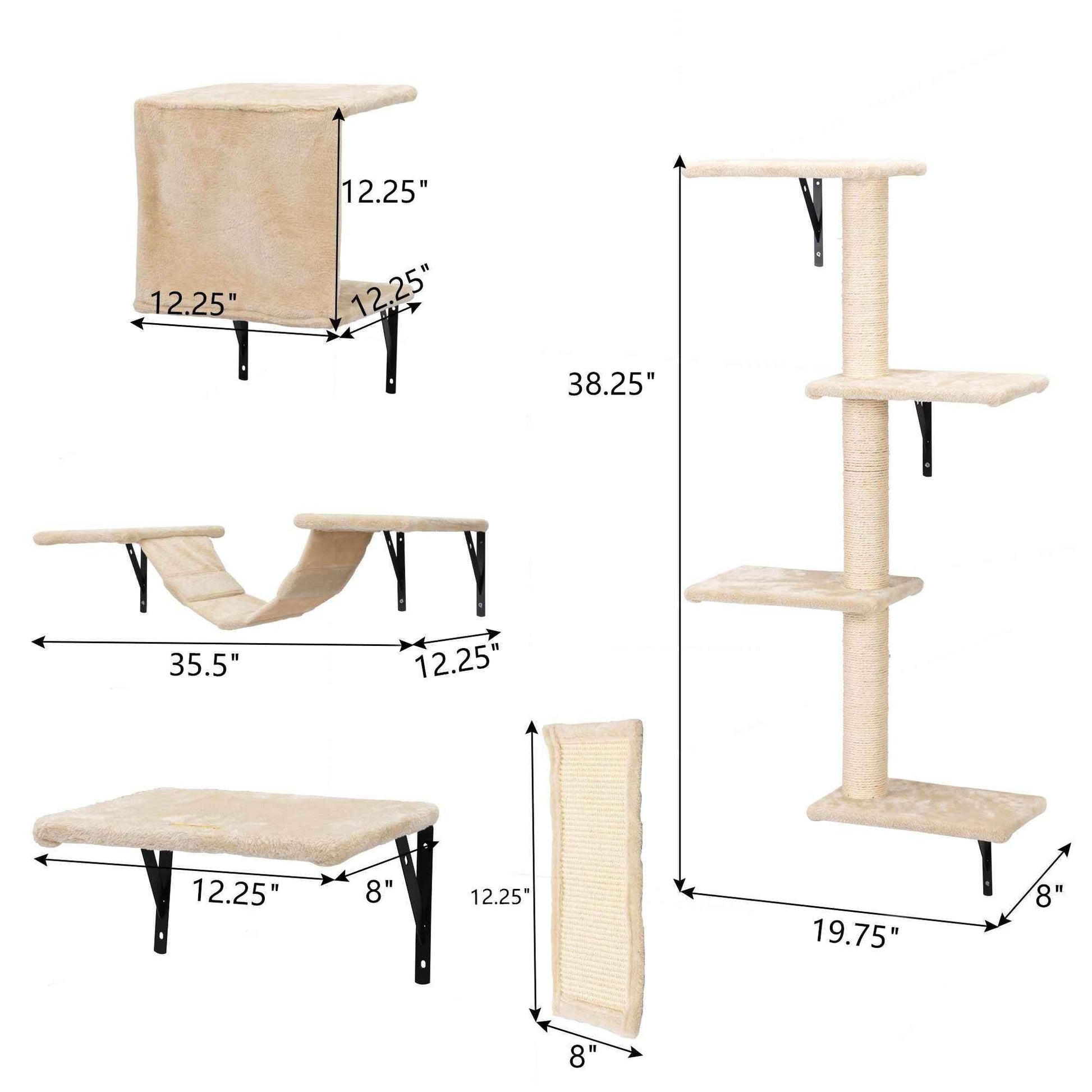 Purrfect Pet Kingdom Cat Wall Shelves Set – Elevated Perches & Scratching Posts Purrfect Pet Kingdom