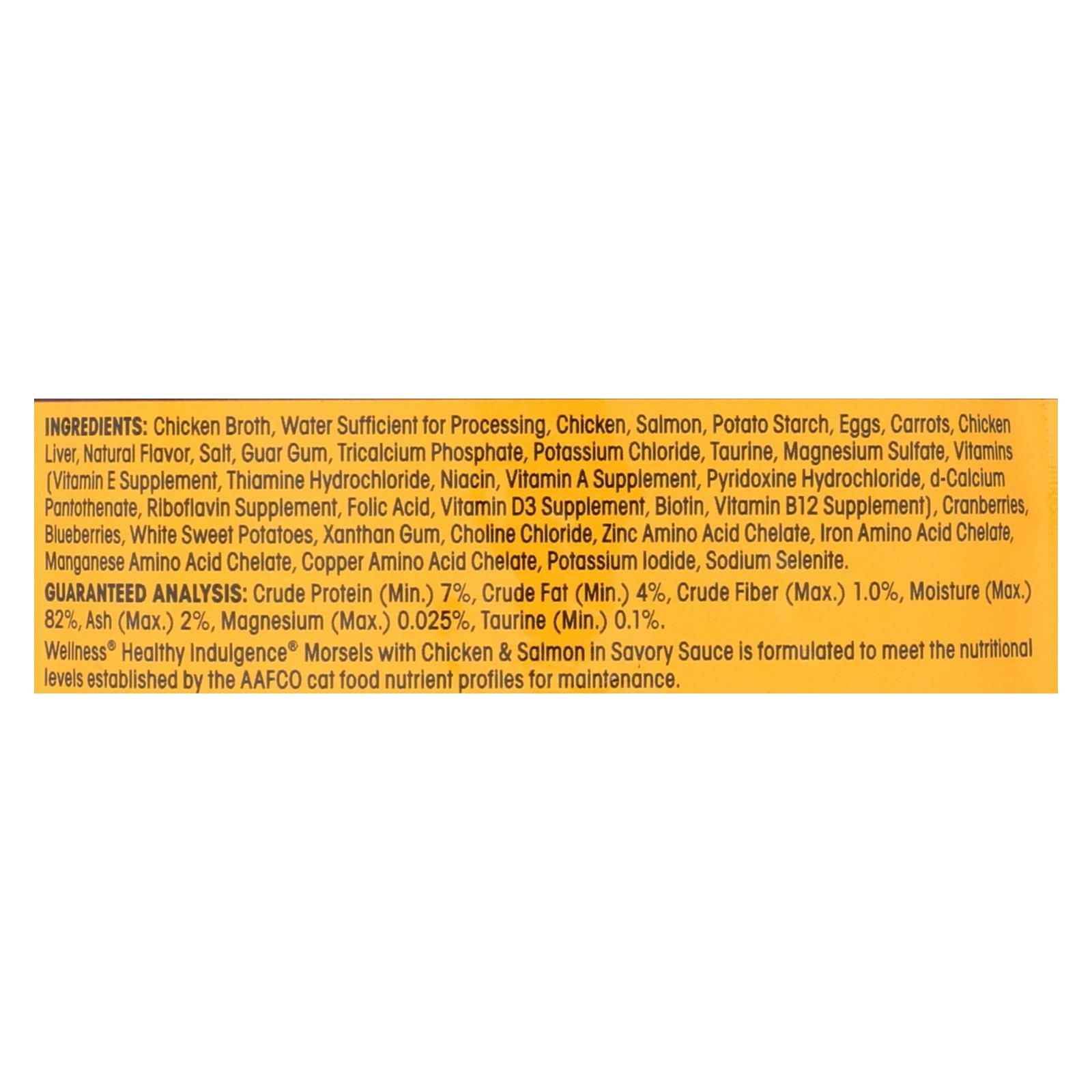 Wellness Pet Products Cat Food with Chicken and Salmon in Savory Sauce - Case of 24 - 3 Oz. Purrfect Pet Kingdom 