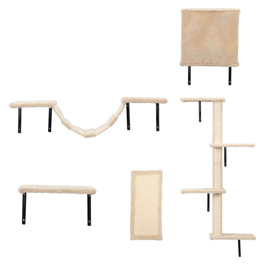 Purrfect Pet Kingdom Cat Wall Shelves Set – Elevated Perches & Scratching Posts Purrfect Pet Kingdom