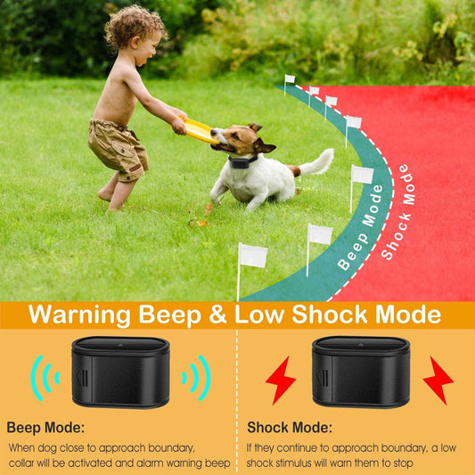 Electric Dog Fence System with Water Resistant Collar Receiver for Small, Medium, and Large Dogs Purrfect Pet Kingdom 