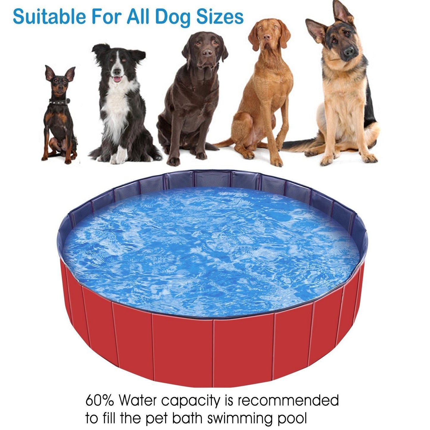 Foldable Pet Swimming Pool PVC Kiddie Baby Dog Swim Pool Bathing Tub Playmat Kids Pools - Pet Pool - Berry Charmz