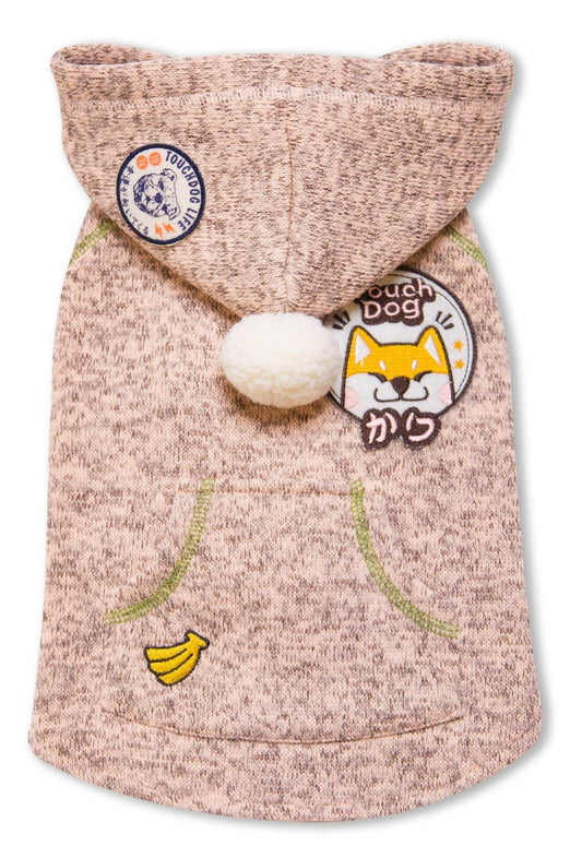 Embellished Dog Hooded Sweater with Pompom for Pets Purrfect Pet Kingdom 
