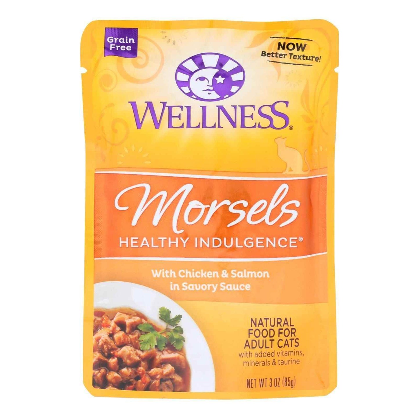 Wellness Pet Products Cat Food with Chicken and Salmon in Savory Sauce - Case of 24 - 3 Oz. Purrfect Pet Kingdom 