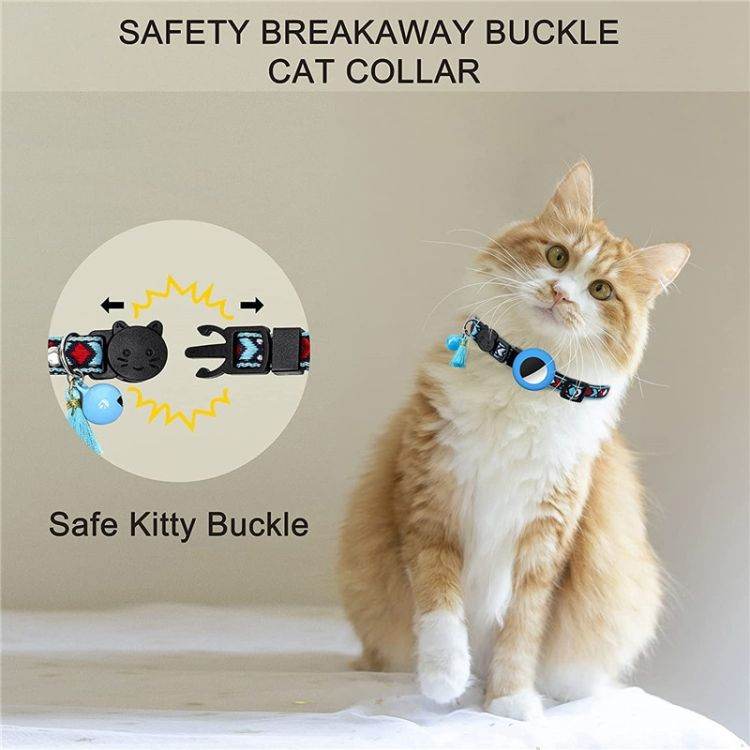 Purrfect Pet Kingdom Stylish AirTag Pet Collar with Bell Purrfect Pet Kingdom