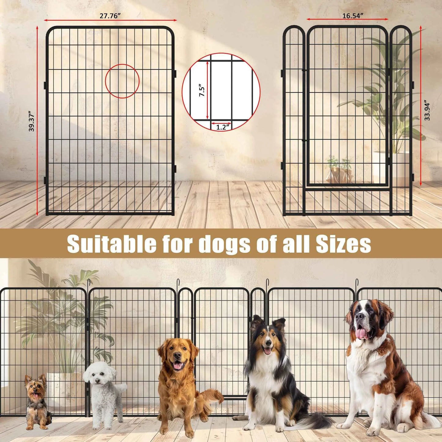 Purrfect Pet Kingdom Heavy Duty Dog Playpen Fence for Indoor and Outdoor Use Purrfect Pet Kingdom