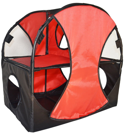 Purrfect Pet Kingdom Collapsible Cat House with Tunnel Purrfect Pet Kingdom